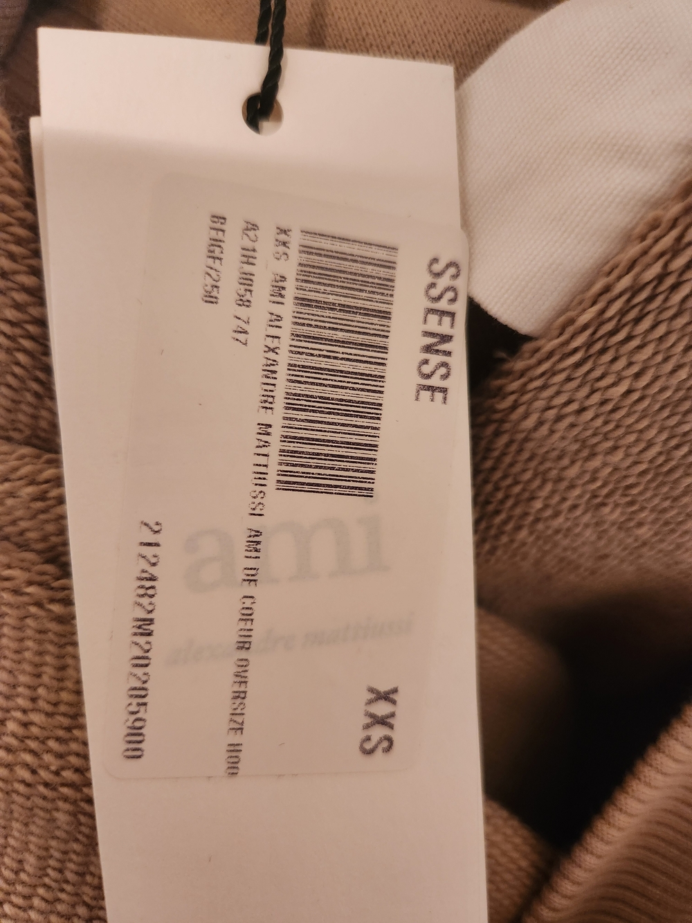 Ami Alexandre Mattiussi Tan Heart 'A' Logo Hoodie XXS Oversized - Picture 5 of 6